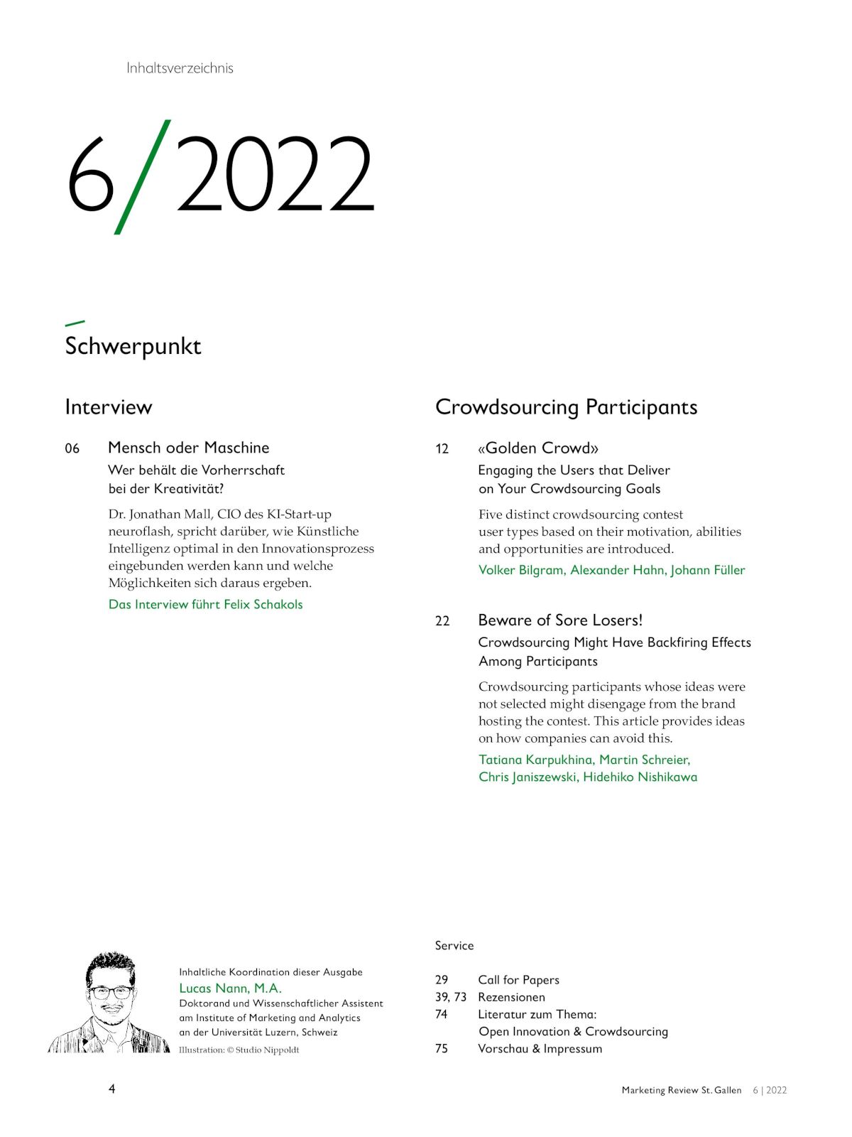 Marketing Review 6-2022 Inhaltsverzeichnis
